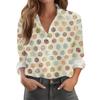 Women's Shirt With Floral Print Buttons, Long Sleeved Casual Regular Shirt Blouses Casual Plus Size Basic Tops