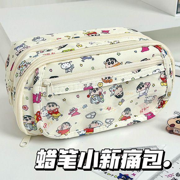 Cute pain bag pencil case girl heart high value large capacity multi-layer stationery box pencil storage bag student