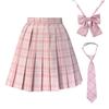 Skirt Uniform JK Cosplay Set Pleated Skirt Uniform Skirt Costume Mini School Skirt 48CM 43CM Ribbon Tie Included Photo Shoot Cosplay Amusement Park
