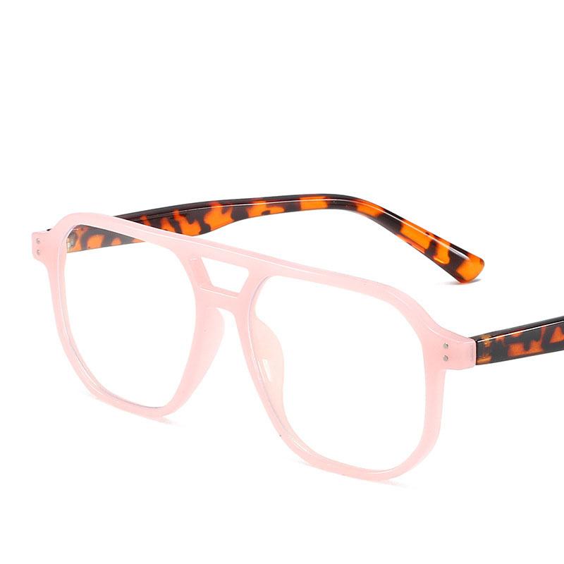 

Pink Pilot Big Frame Rivet Anti Blue Light Glasses Vintage Luxury Punk Eyeglasses for Women Men