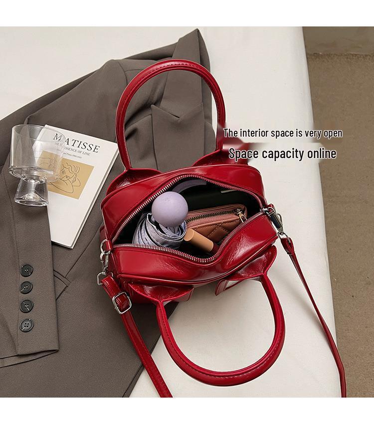 Compact Kpop Crossbody Women's Boston Pillow Bag - Small Capacity for Cards