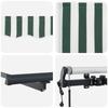 Retractable Awning Green and White 600 X 300 Cm