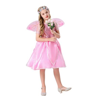 Halloween Pink Cherub Costume, Children's Wings Snow White Dress