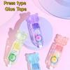 1/4pcs Mini Portable Soul Color Press Type Glue Tape Transparent Gradient Design 5mm*6m Pen Shape for DIY A3253