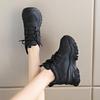 White Platform Women's Sneakers  Autumn Lace-Up Thick Bottom Sports Shoes Woman Pu Leather Breathable Walking Shoes Female