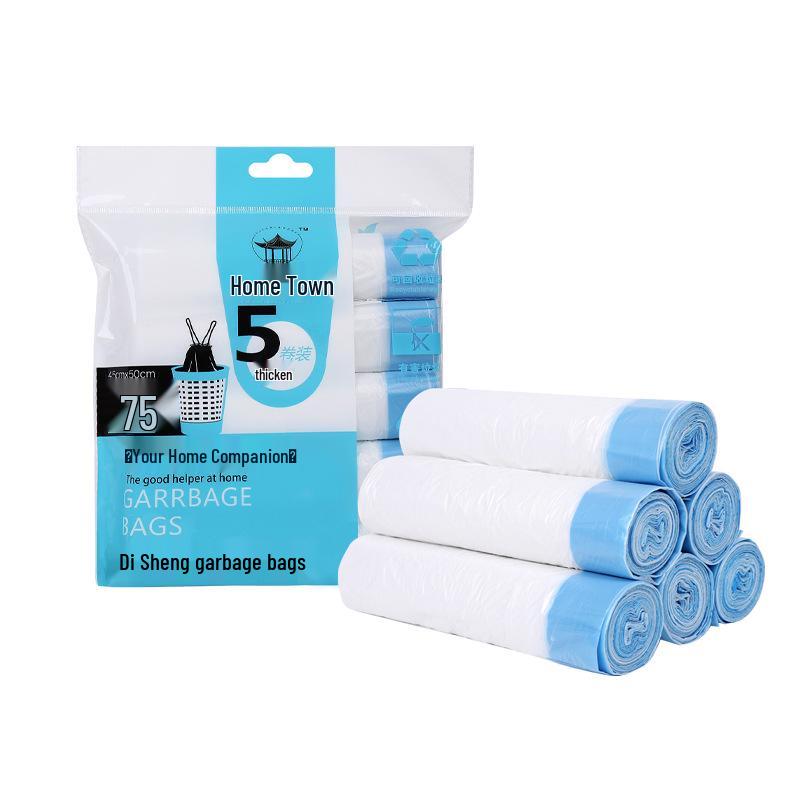 

Home Town Drawstring Trash Bags - White Handled Storage Bags for Household Use 5 rolls (75 bags total) белый