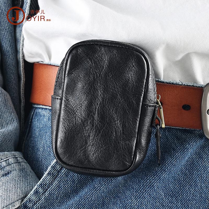 

Складні окуляри з натуральної шкіри. Чоловіча поясна сумка. Пояс для носіння. На талії. Підсумок для монет. Ключ. Багатофункціональні сумки для зберігання на блискавці. чорний