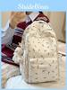 Stilvoller Blumen-Rucksack für Mädchen, Nylon-Schultasche mit Laptopfach für 14 Zoll
