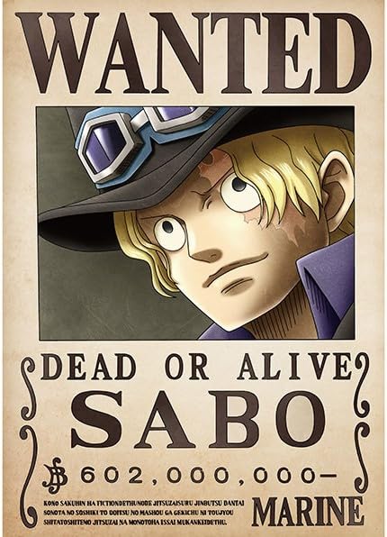 One Piece Wanted Poster Sabo Official Navy Wanted Poster Official Merchandise