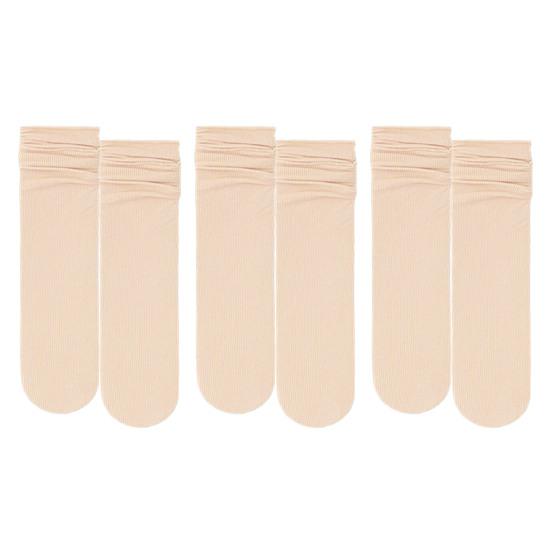 3 Paia Calzini Traspiranti in Seta Ghiaccio Estivi Ultrathin Calzini a Mezza Gamba Color Caramella Calzini a Spugna Casual Calzini alla Caviglia con Bordo Arrotolato