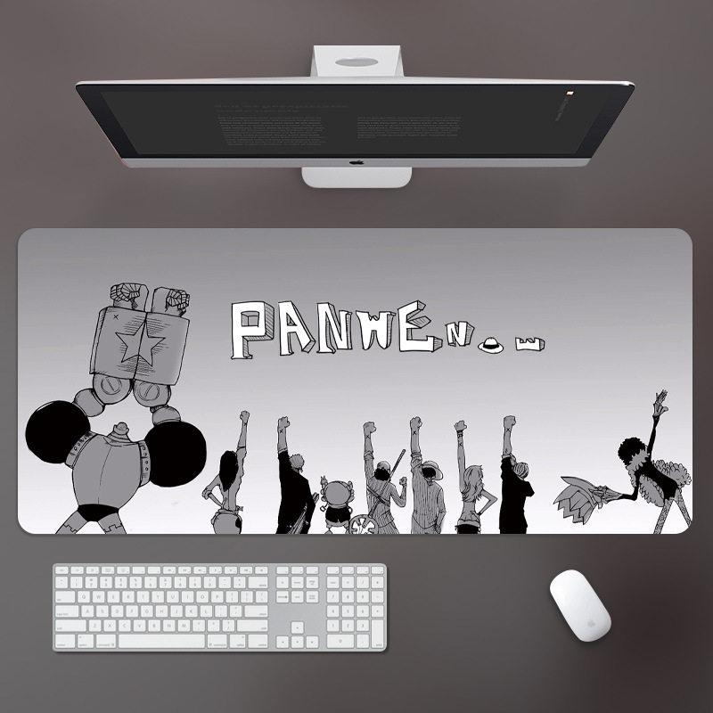 High Definition ONE PIECE Leather Mouse Pad Large Office Computer Desk Pad Non-slip Computer Keyboard Pad Animation Peripheral