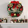 Christmas Wreath for Front Door Handmade Artificial Greenery Wraeth with Pinecones Red Berries Ball Ornaments for Indoor Outdoor Holiday Decor