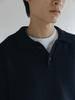 Deowedeoijeueosseom Park Collar Knit Sweater (Navy)