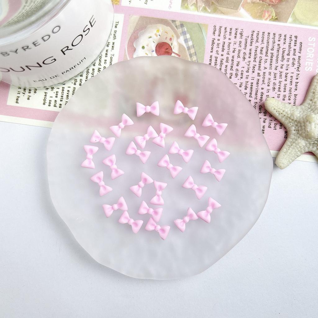 Pink Resin Cartoon Bowknot Heart Bow Tie Little Bunny Nail Art Accessories DIY Nail Hairpin Accessories Wholesale