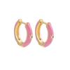 Vintage Multicolor Enamel Flower Round Hoop Earrings Boho Gold Color Circle Round Earrings Statement Jewelry Gifts for Women
