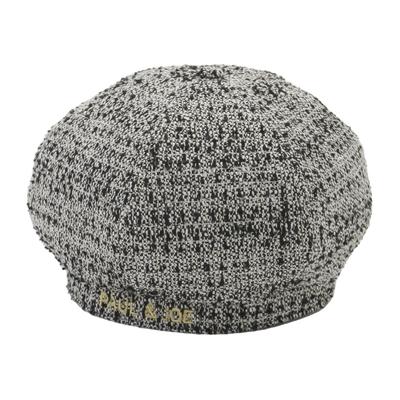 Paul & Joe Moonbat Women's Tweed Beret with Embroidered Logo, Black, Size 26-113-70207