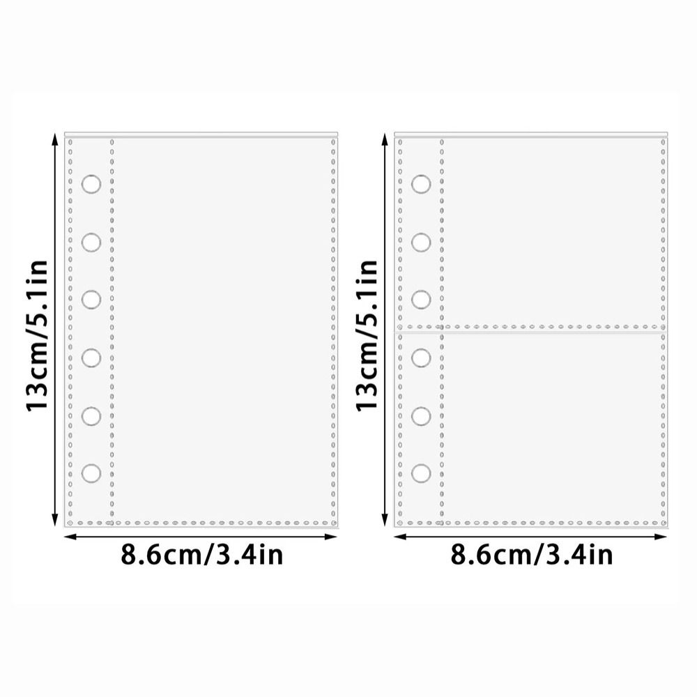 Standard Binders A7 A7 Binder Pages Clear 6-Ring Card Protector Sleeves Transparent Pages