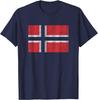 Vintage Norwegian Flag Retro Norway Souvenir Men Women Kids Unisex T-Shirt