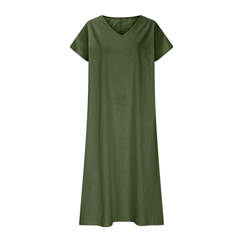 Boho-Kleider für Damen 2026 V-Ausschnitt Kurzarm-Sonnenkleider für Damen Sommerkleider für Damen Lässiger Lockerer Schnitt