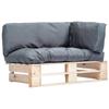 VidaXL Garden Pallet Sofa with Gray Cushions Pinède