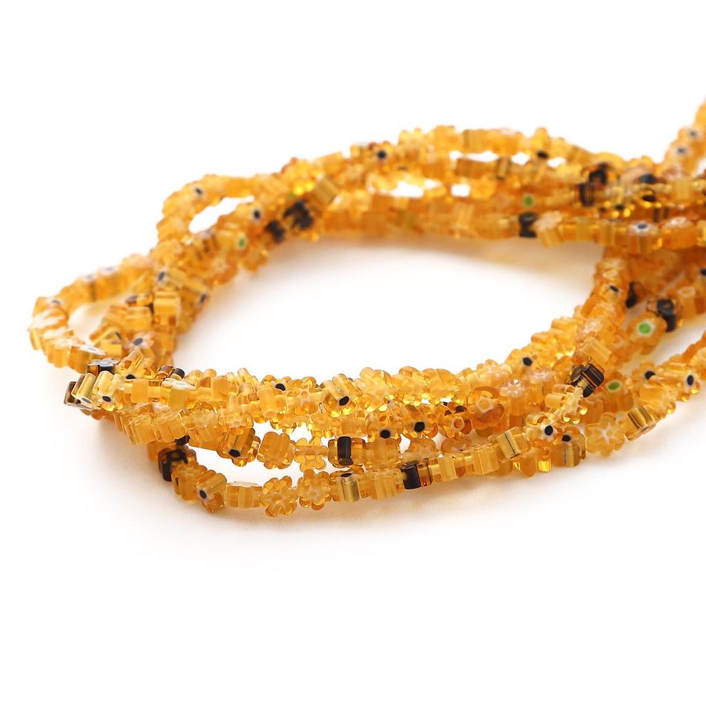 45-Piece Millefiori Glass Flower Beads for Handmade DIY Necklace, Bracelet, and Earring Jewelry