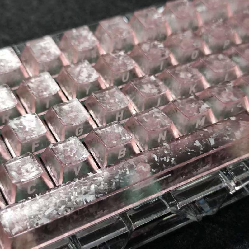 

Carbon Fiber Transparent Side-Engraved Keycaps, 119 Keys, Compatible with WOOTING Little Bee Magnetic Switch Mechanical Keyboards.