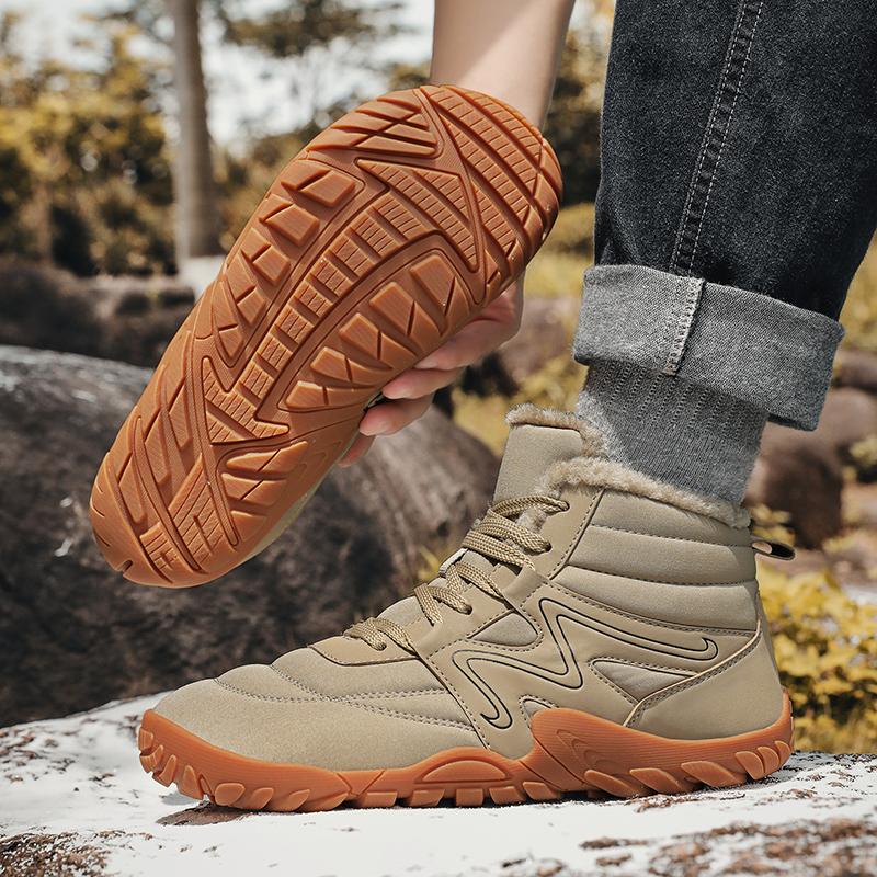 Brand New Winter Men Boots Outdoor Snow Non-slip Warm Fur Casual Boots Sneakers Plus Size Lightweight Ankle Boots Hiking Shoes