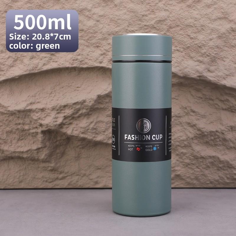 500ml  Business Thermos Cup Stainless Steel Water Cup Portable Tea Office Cup Men's Car Travel Cup
