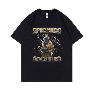 Italian Brainrot Spioniro Golubiro Tshirt Pigeon Funny Meme T-shirts Men Women Casual Cotton Short Sleeve Male Vintage T Shirt