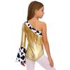 Costume Cowgirl pour Filles Manches Longues Évasées à Gauche Combinaison Métallique Patchwork à Franges Boutons Pression