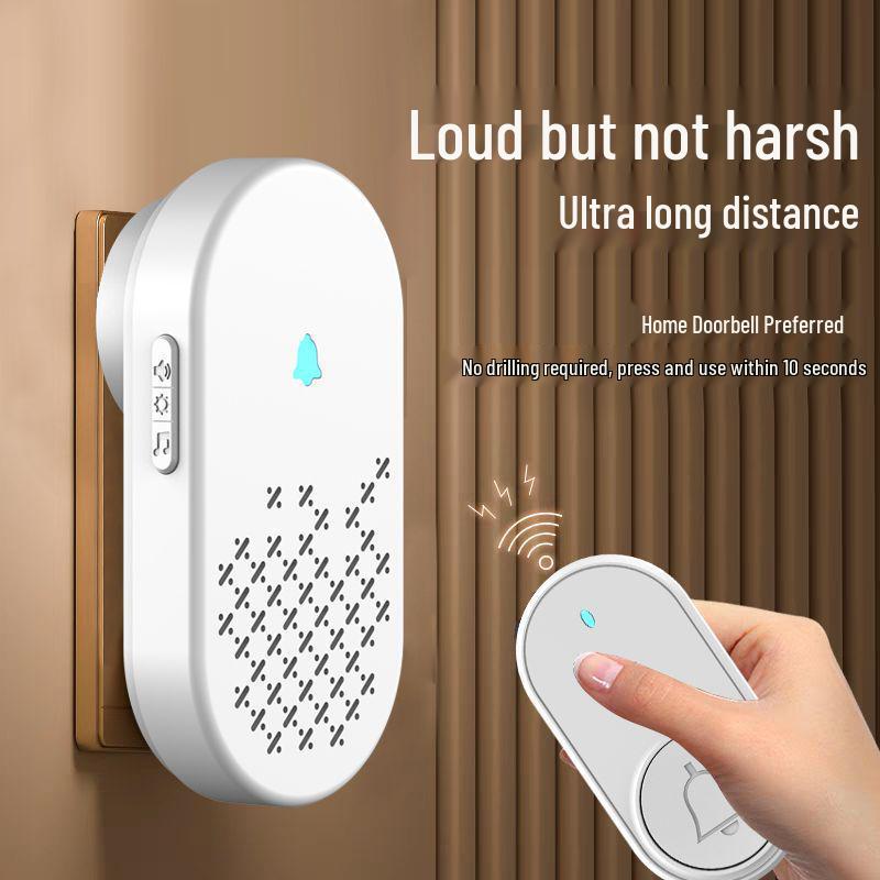 Wireless Long-Range Smart Doorbell with Electronic Remote, Plug-Free, Volume Control, and Senior Call Button