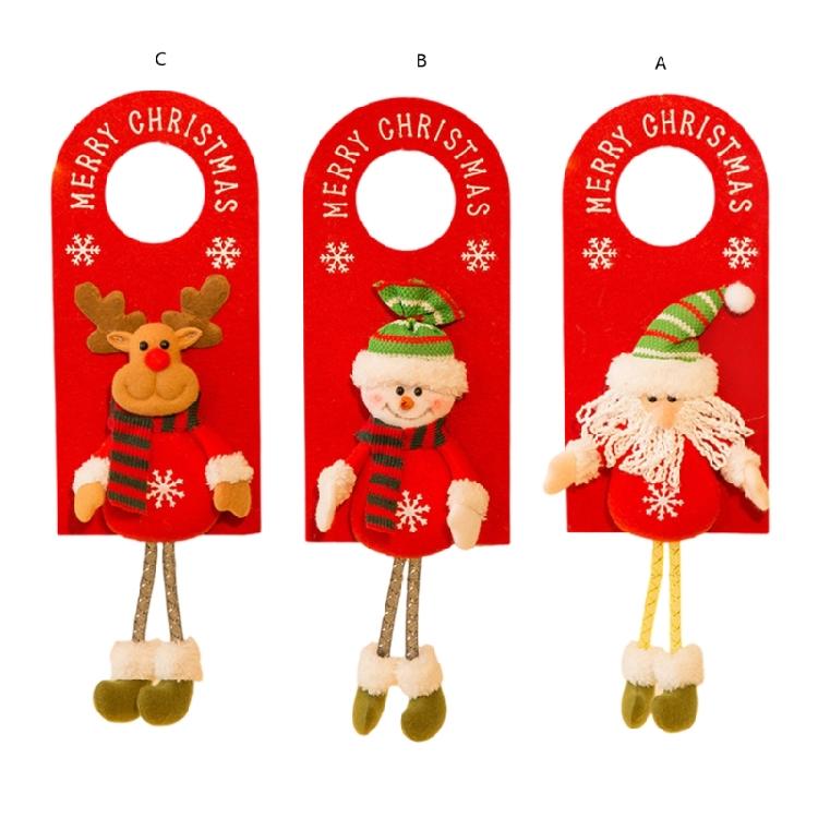 Unique Christmas Door Handle Hanger Christmas Series Figurine Door Hangings Comfortable Easy Install Festival Decors