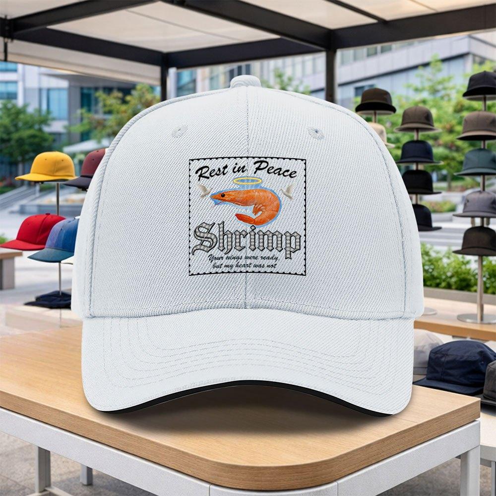 Adjustable Duckbill Baseball Cap With Shrimp Print Lightweight Outdoor Cycling Music Festival Hiphop Hat