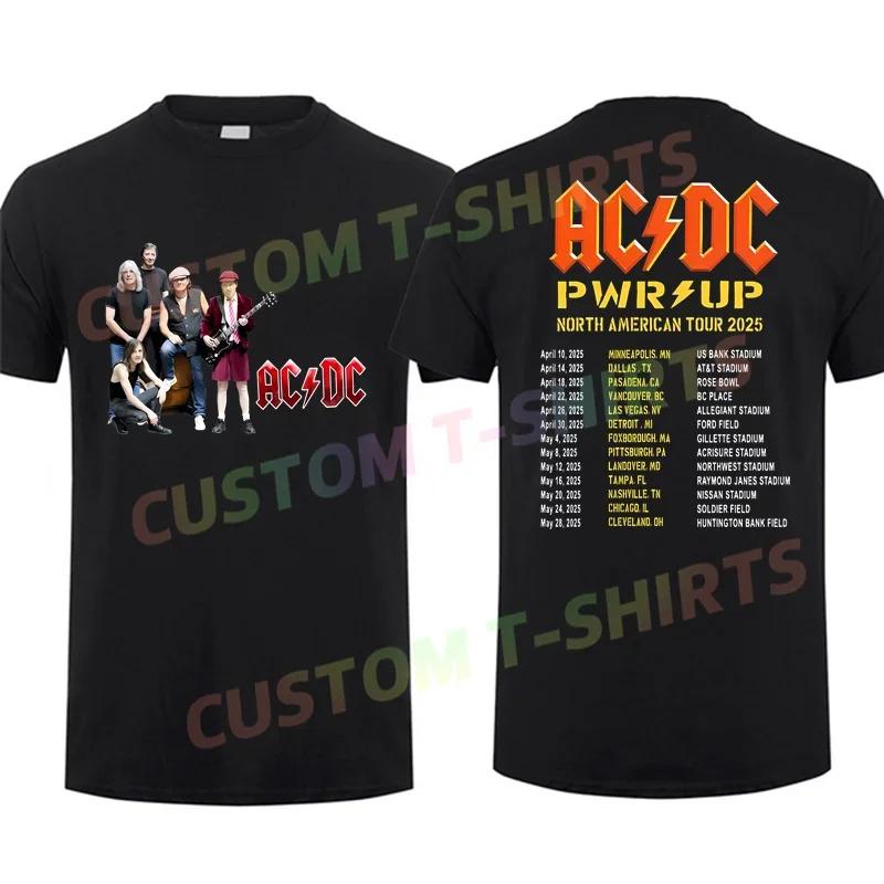 2025 Bon Scott AC/DC Rock T-Shirt T-Shirt Für Herren Geschenke Für Männer Baumwoll-T-Shirt Pwr Up Welttournee Europa