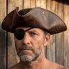 Chapeau de Capitaine en Similicuir Couleur Unie Chapeau Tricorne Adulte Chapeau de Pirate Cosplay Accessoires de Costume