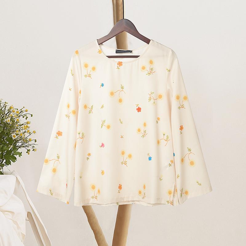 

ZANZEA Women Casual Round Neck Loose Long Sleeve Floral Blouse 5XL