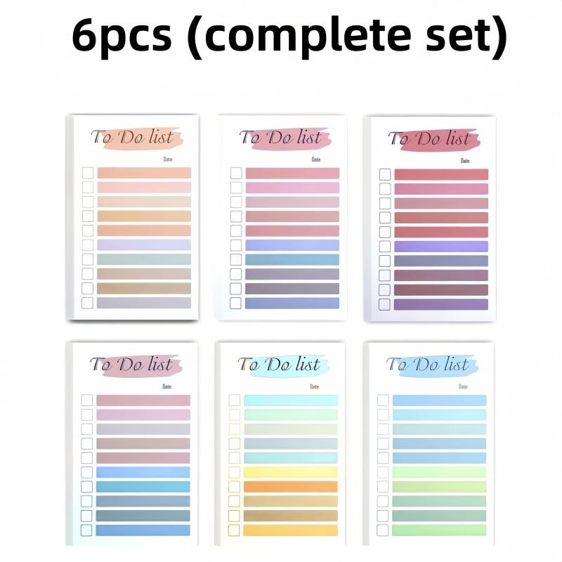 1/6/pieces rainbow colored notes, random rainbow stickers, strong adhesive notes, creative simple stickers for planning