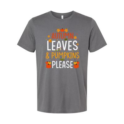 Autumn Leaves And Pumpkins Please Unisex T Shirt Fall Graphic Tee For Thanksgivi