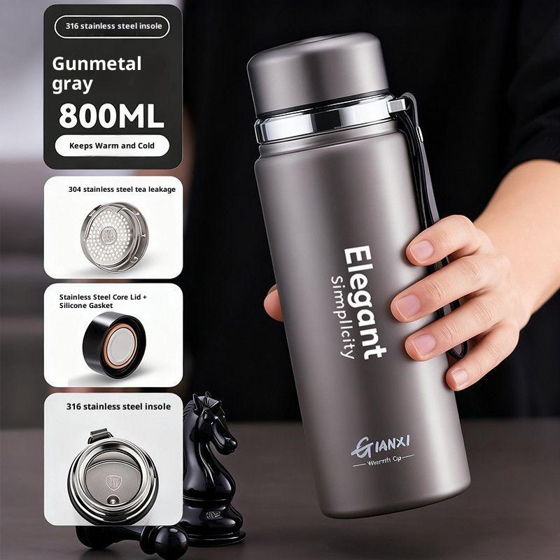 

Зимняя термокружка для мужчин, большая емкость, портативная чашка для чая, чашка из нержавеющей стали 316, высококлассная бизнес-бутылка для воды, термос 800-1000ml