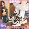 Spring and winter new velvet cold-proof dad shoes student running casual thick-soled heightening sports shoes