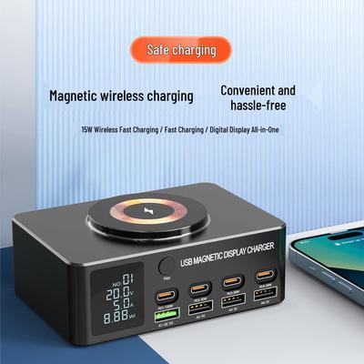 140W GaN Multi-Port USB-Ladegerät mit Smart-Display und PD100W Schnellladung