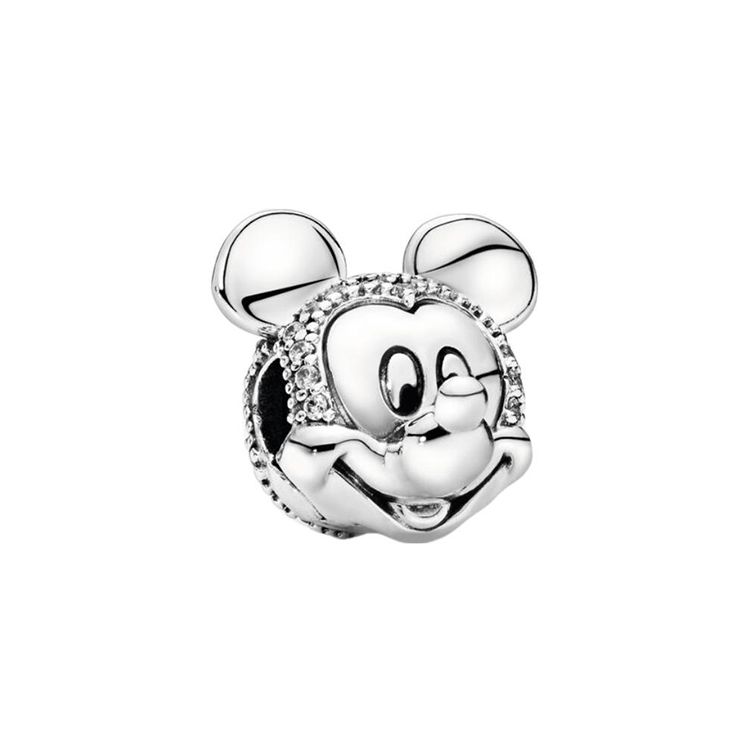 Pandora Disney Mickey Pattern Fashion Jewelry Accessories Couple Unisex Jewelry Silver 797495CZ Box