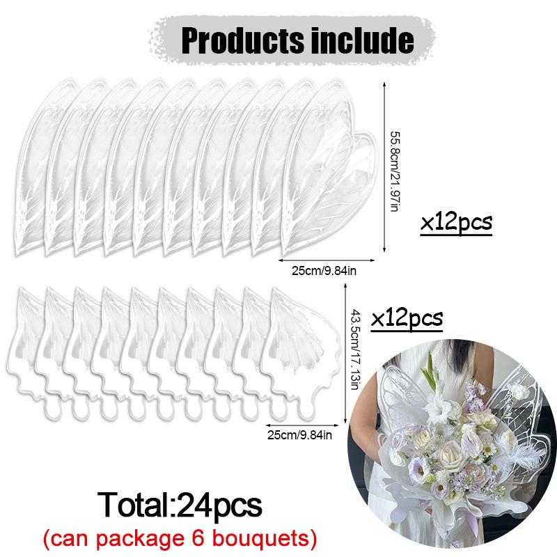 

24Pcs Butterfly Wings Shape Flower Wrapping Paper Bouquets Packing Material Wedding Birthday Party DIY Gift Decoration Supplies белый