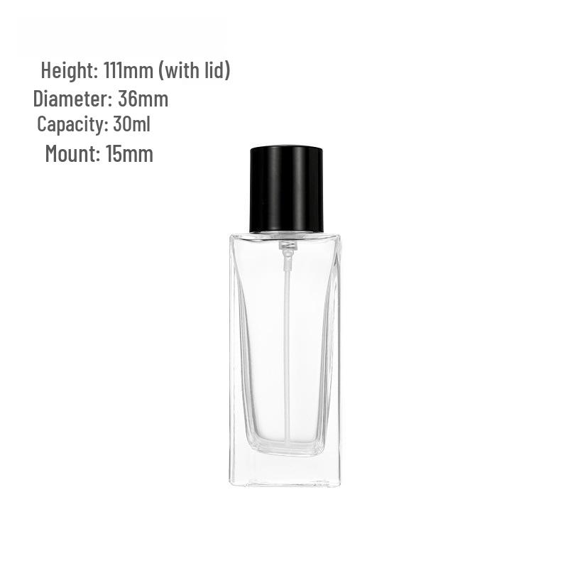 Transparent Glass Perfume Spray Bottle - Empty, Snap-on, Continuous Spray Design