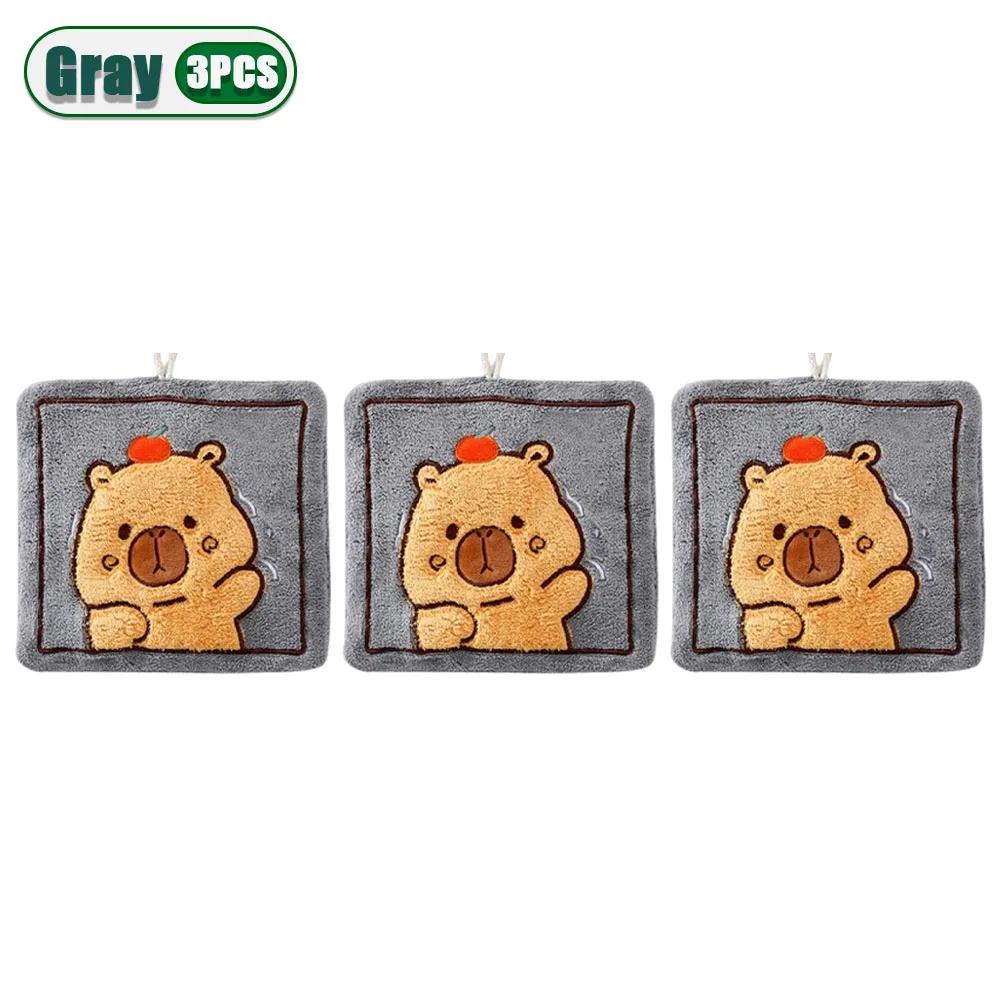 1-20PCS Cute Hanging Capybara Hand Towel Absorbent Lint-free Kitchen Towel Bathroom Hand Towel Children's Wash Handkerchief