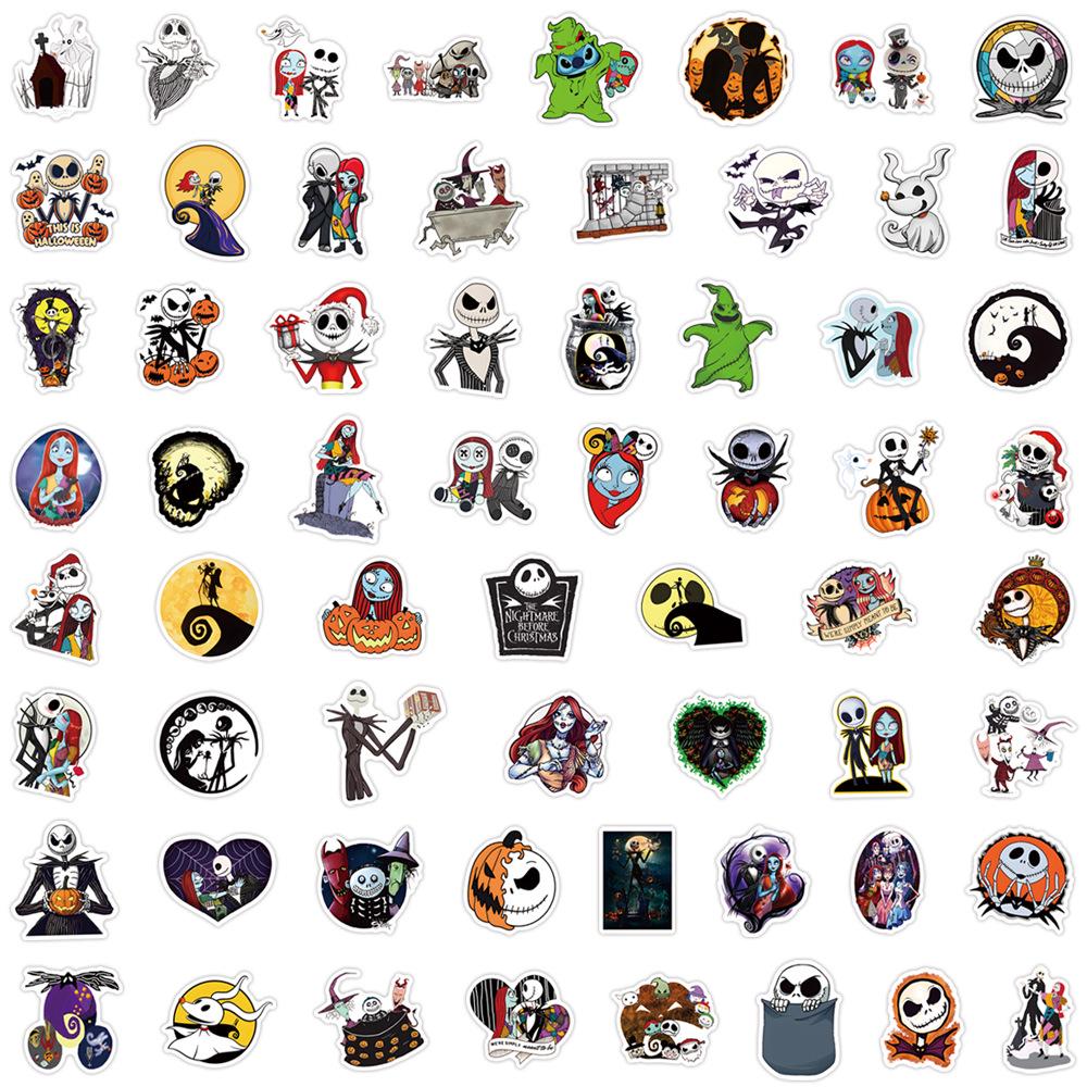 60-Piece Waterproof Christmas Cartoon Graffiti Stickers for DIY Decoration
