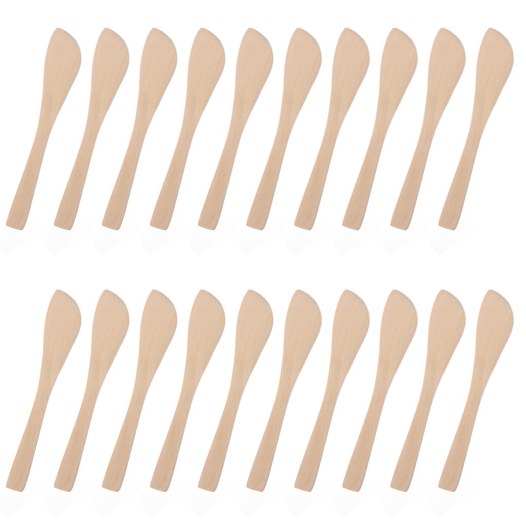 20 Pcs Natural Wood Dumpling Filling Spoons Pressing Pie Empanada Ravioli Butter Cream Cheese Guacamole Cake Jam Spreader