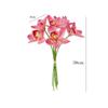 6pcs Realistic Artificial Cymbidium Flowers Real Touch Fake Flower  Outdoor Garden Decor