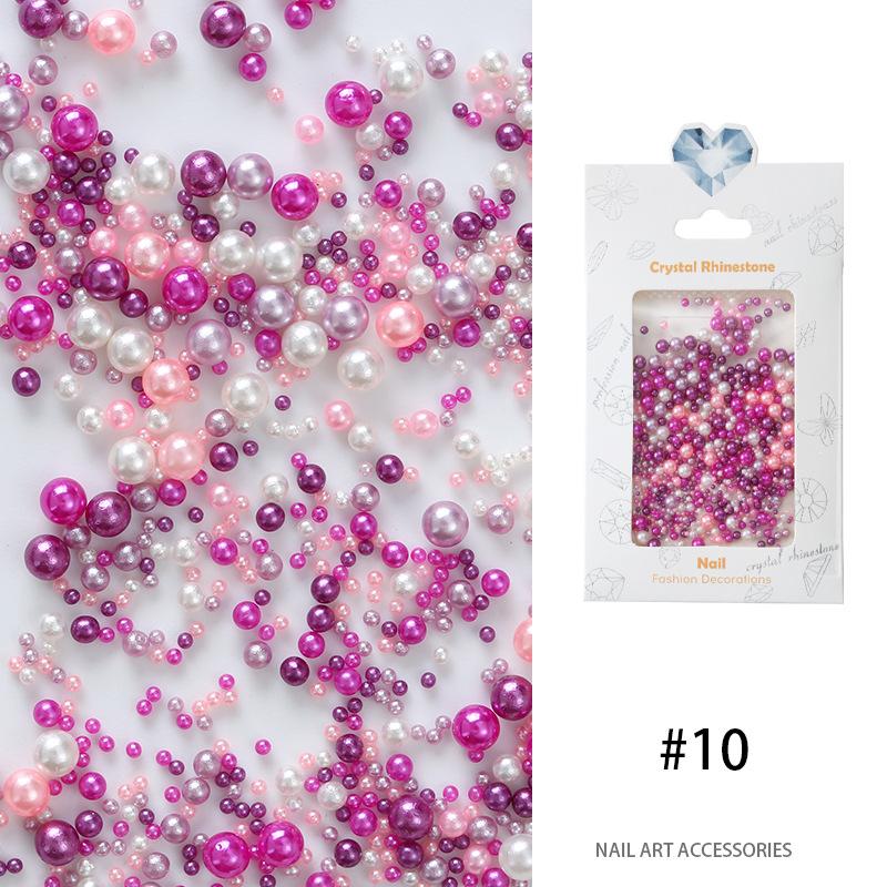 Pearl Nail Art Highlight Pearl 1.5Mm-4Mm Round Pearl Mixed Japanese Matte Gold Matte Silver Jewelry