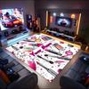 1PC Custom Name Cosmetic Artistry Palette Theme Floor Mat Ideal for Living Room, Game Rooms, Office, Bedroom,Floor Mat Playful Design